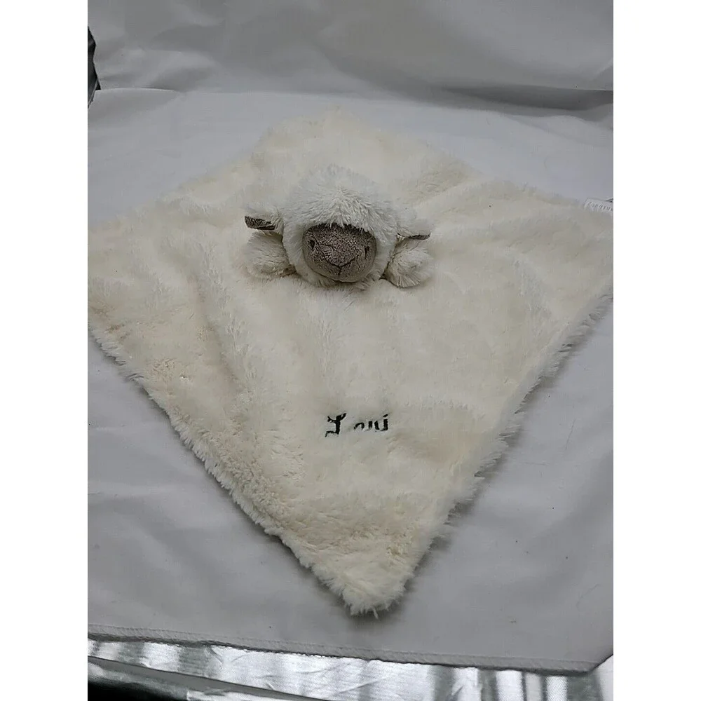 Elegant Baby White Lamb Lovey Security Blanket Replacement 10" X 10" Leui - Picture 5 of 16